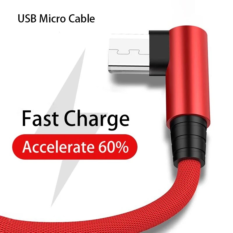 USB Micro Cable 3A 90 Degree E - Gaming Accessories For Phone avaliação e preço