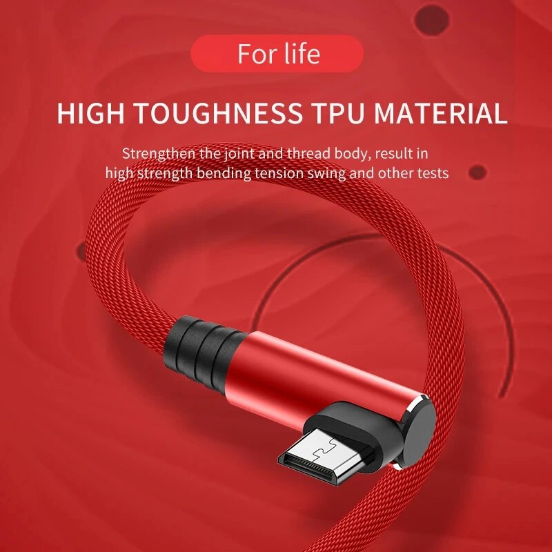 USB Micro Cable 3A 90 Degree E - Gaming Accessories For Phone avaliação e preço