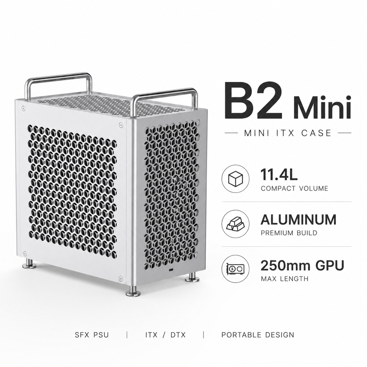 B2Mini ITX Aluminum Case 11.4L - Case Mesh Panel avaliação e preço