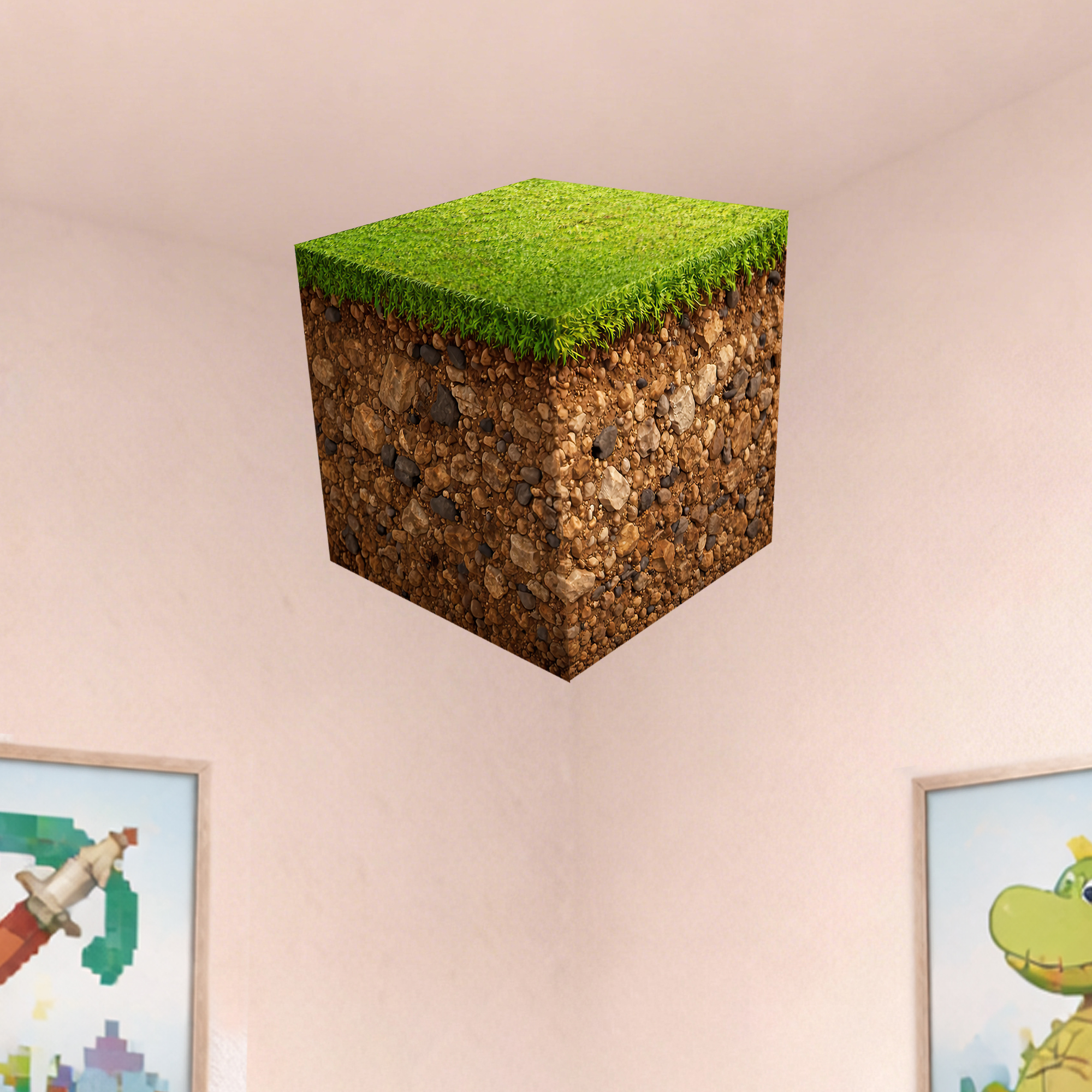 Realistic 3D Grass Cube Wall D - Gaming Accessories Boys avaliação e preço