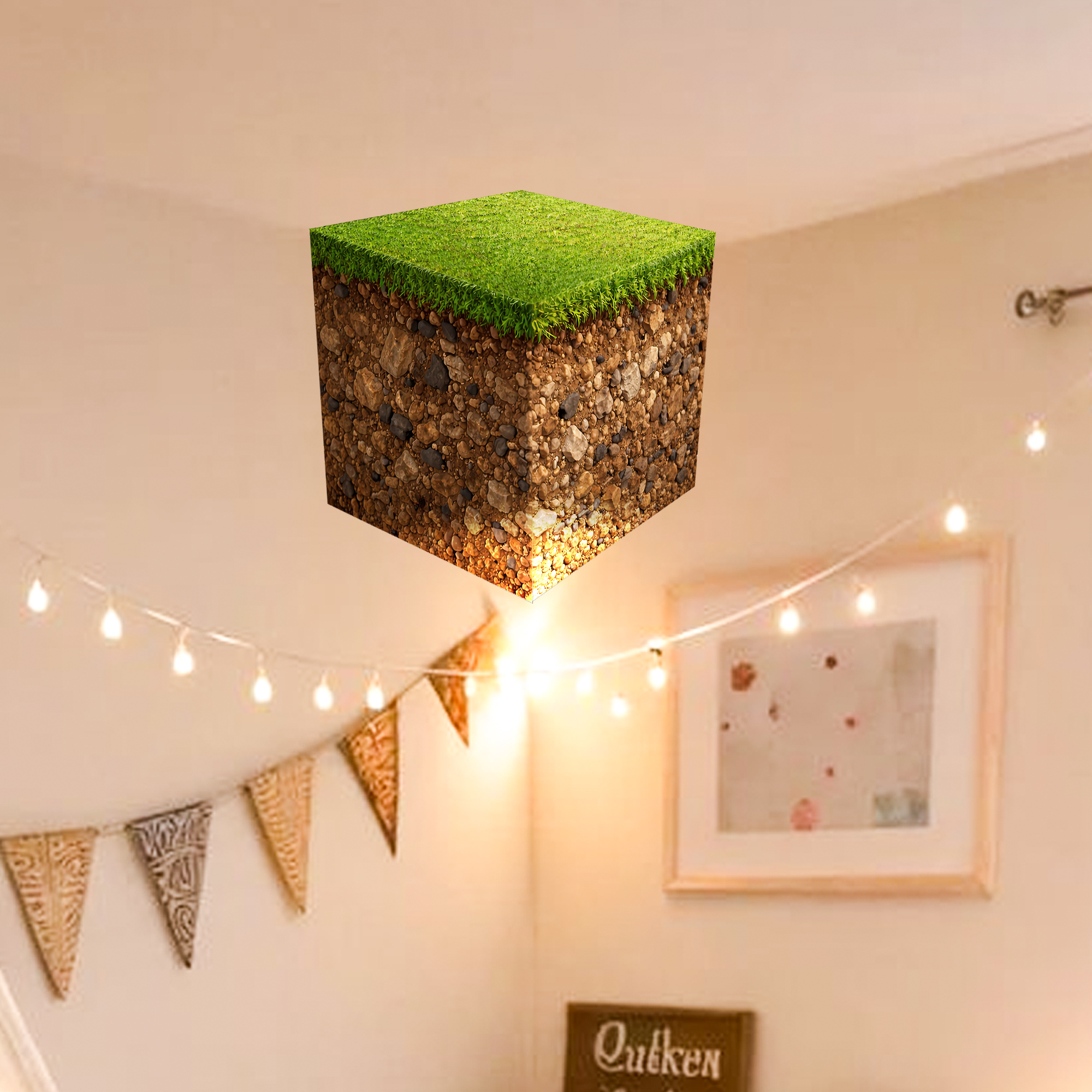 Realistic 3D Grass Cube Wall D - Gaming Accessories Boys avaliação e preço