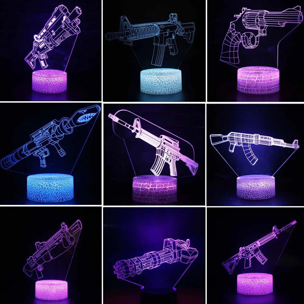 Game Rifle 3d Led Night Light  - Gaming Accessories Boys avaliação e preço