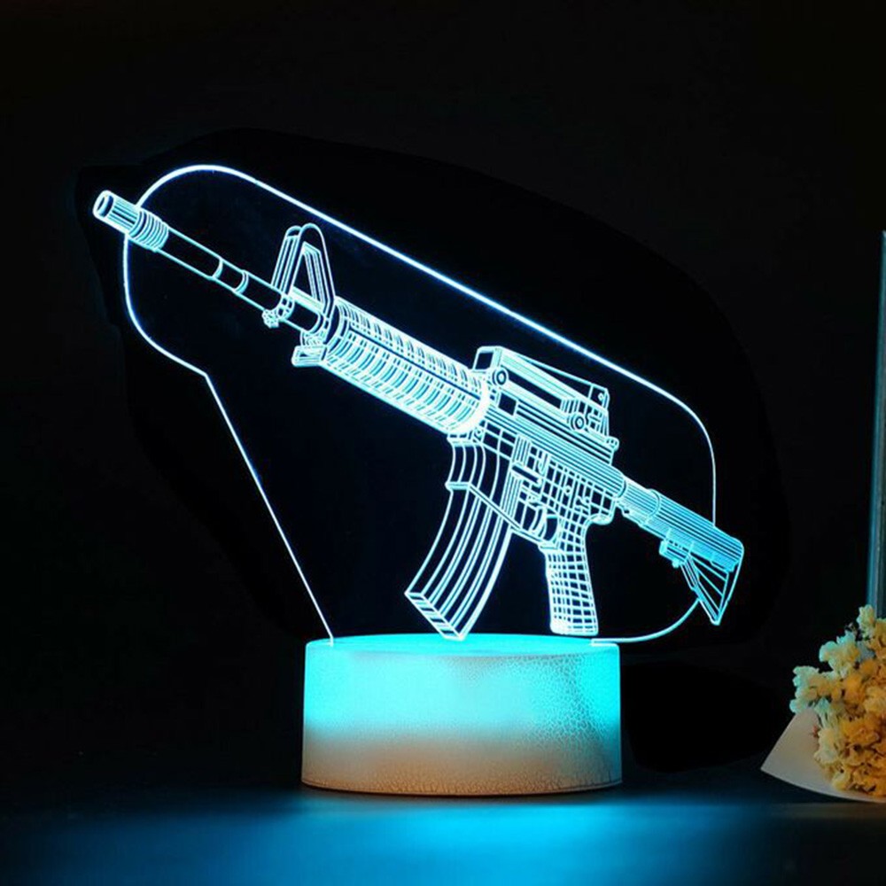 Game Rifle 3d Led Night Light  - Gaming Accessories Boys avaliação e preço